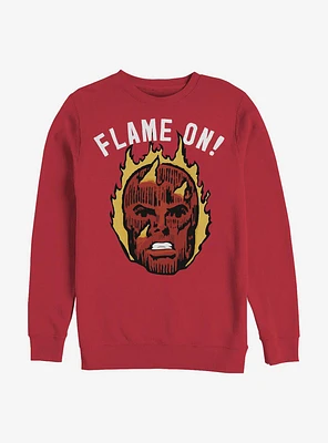 Marvel Fantastic Four Flame On Crew Sweatshirt