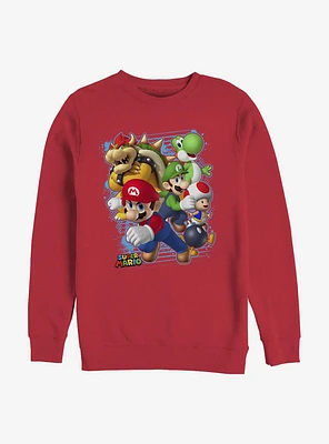 Nintendo Mario Blast Out Crew Sweatshirt