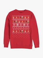 Nintendo Mario Items Win Ugly Holiday Star Crew Sweatshirt