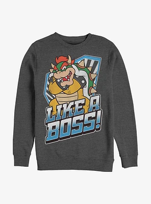 Nintendo Mario Like A Boss Bowser Crew Sweatshirt