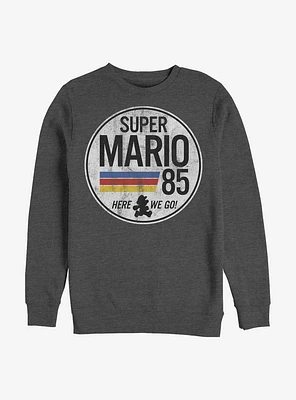 Nintendo Mario Here We Go Crew SHere Weatshirt