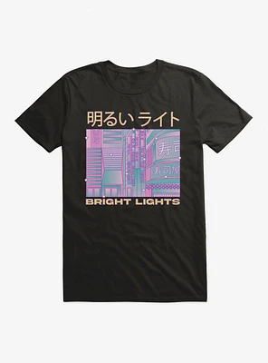Vaporwave Bright Lights Japanese Text T-Shirt