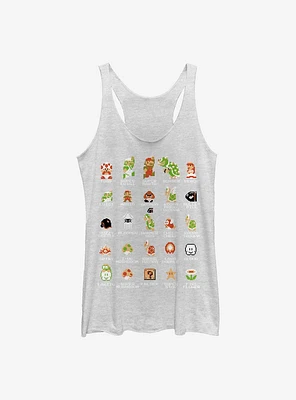 Super Mario Pixel Cast Womens Tank Top