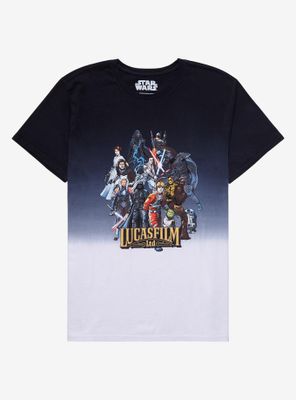 Star Wars Lucasfilm Logo & Characters Dip-Dye T-Shirt - BoxLunch Exclusive