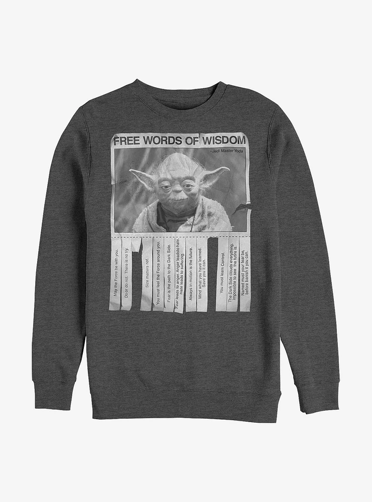 Star Wars Yoda Words Of Wisdom Crew Sweatshirt