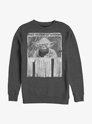 Star Wars Yoda Words Of Wisdom Crew Sweatshirt