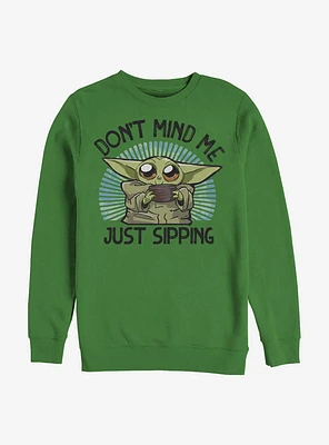 Star Wars The Mandalorian Child Just Sipping Crew Sweatshirt