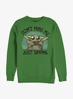 Star Wars The Mandalorian Child Just Sipping Crew Sweatshirt