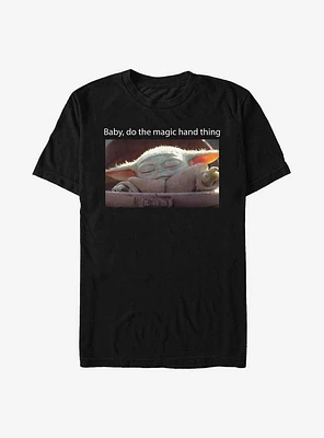 Star Wars The Mandalorian Child Magic Hand Meme T-Shirt
