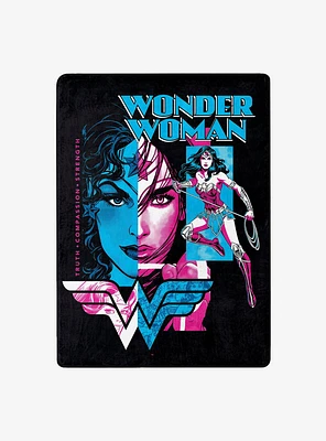 DC Comics Wonder Woman Truth Compassion Strenght Silk Touch Throw