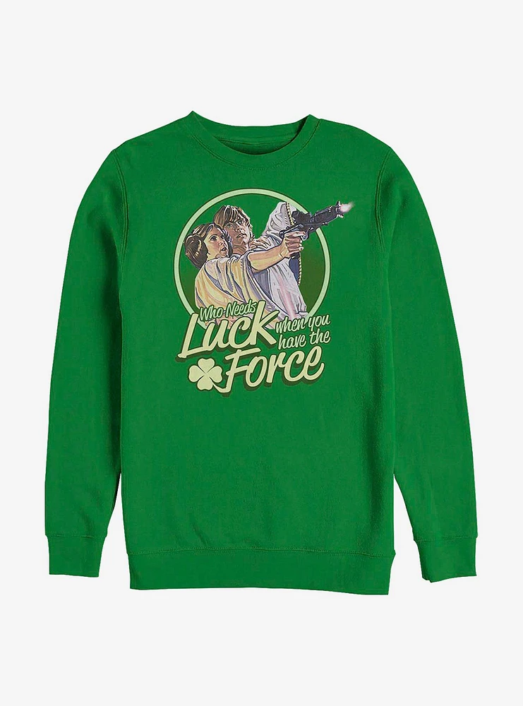 Star Wars Who Needs Luck When You Have The Force Luke And Leia Sweatshirt