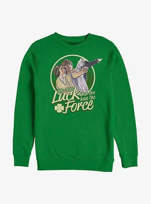 Star Wars Who Needs Luck When You Have The Force Luke And Leia Sweatshirt