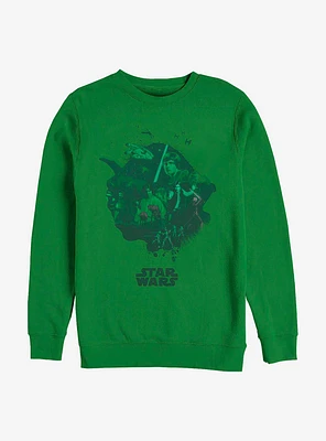 Star Wars Yoda Head Fill Crew Sweatshirt