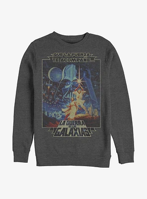 Star Wars Que La Fuerza Poster Crew Sweatshirt