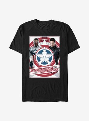 Marvel The Falcon And Winter Soldier Shield Poster T-Shirt