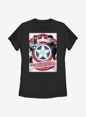 Marvel The Falcon And Winter Soldier Shield Poster Womens T-Shirt