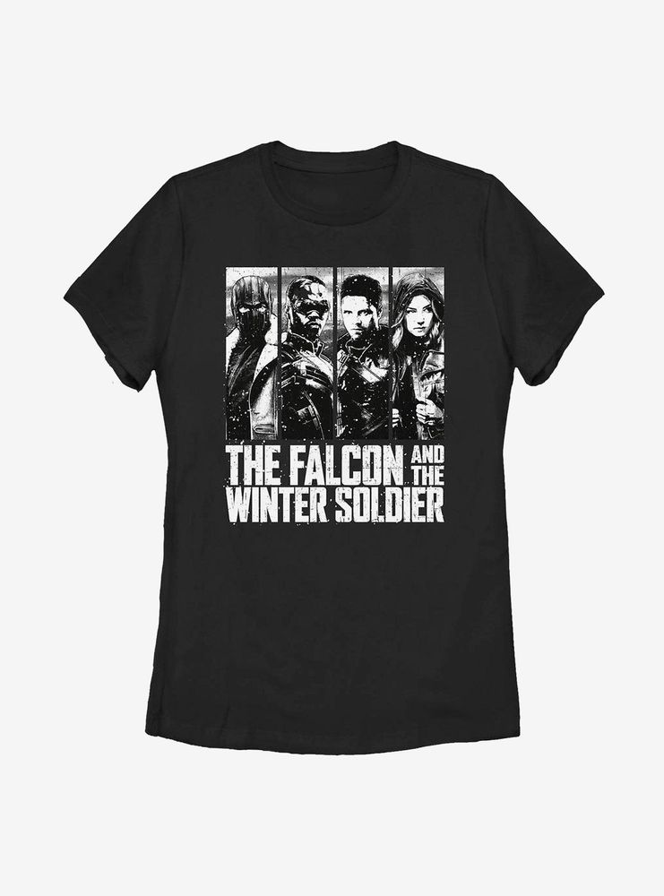 Marvel The Falcon And Winter Soldier White Out Womens T-Shirt