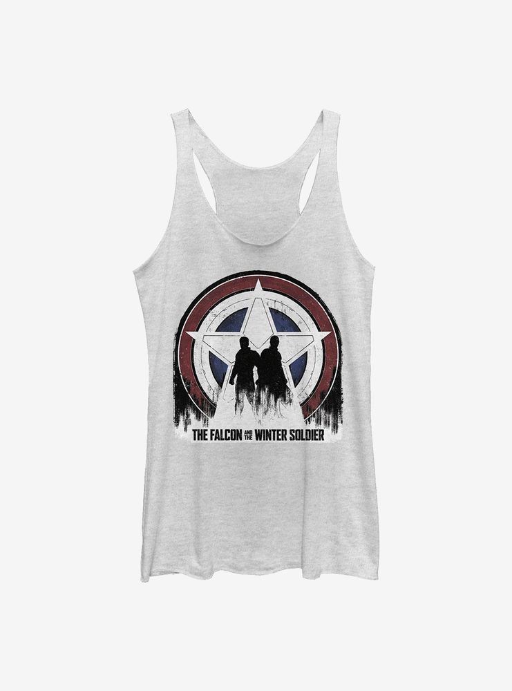 Marvel The Falcon And Winter Soldier Silhouette Shield Womens Tank Top