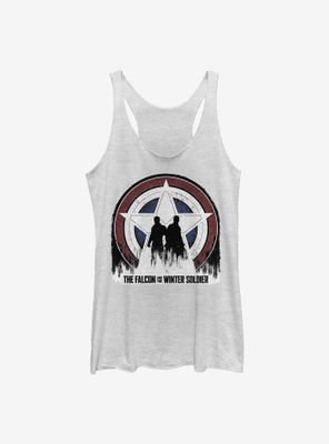 Marvel The Falcon And Winter Soldier Silhouette Shield Womens Tank Top