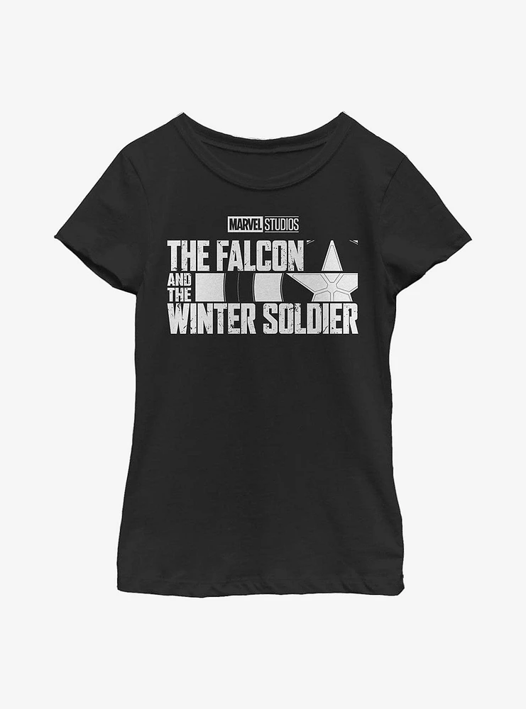 Marvel The Falcon And Winter Soldier Logo Single Color Youth Girls T-Shirt
