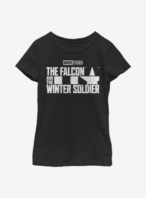 Marvel The Falcon And Winter Soldier Logo Single Color Youth Girls T-Shirt
