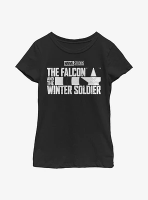 Marvel The Falcon And Winter Soldier Logo Single Color Youth Girls T-Shirt