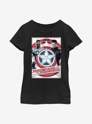 Marvel The Falcon And Winter Soldier Shield Poster Youth Girls T-Shirt
