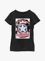 Marvel The Falcon And Winter Soldier Shield Poster Youth Girls T-Shirt