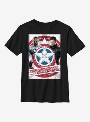 Marvel The Falcon And Winter Soldier Shield Poster Youth T-Shirt
