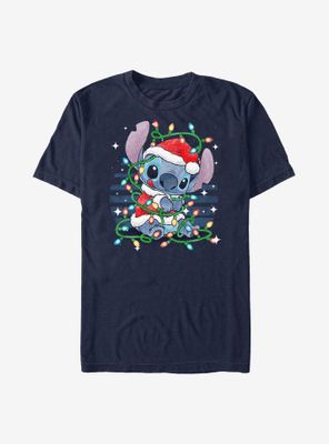 Disney Lilo & Stitch Christmas Lights T-Shirt