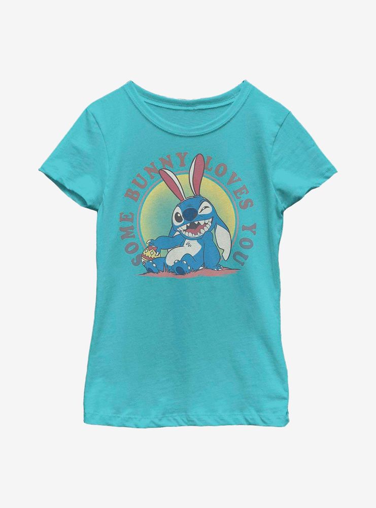 Disney Lilo & Stitch Some Bunny Loves You Youth Girls T-Shirt