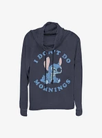 Disney Lilo & Stitch I Don't Do Mornings Cowlneck Long-Sleeve Girls Top