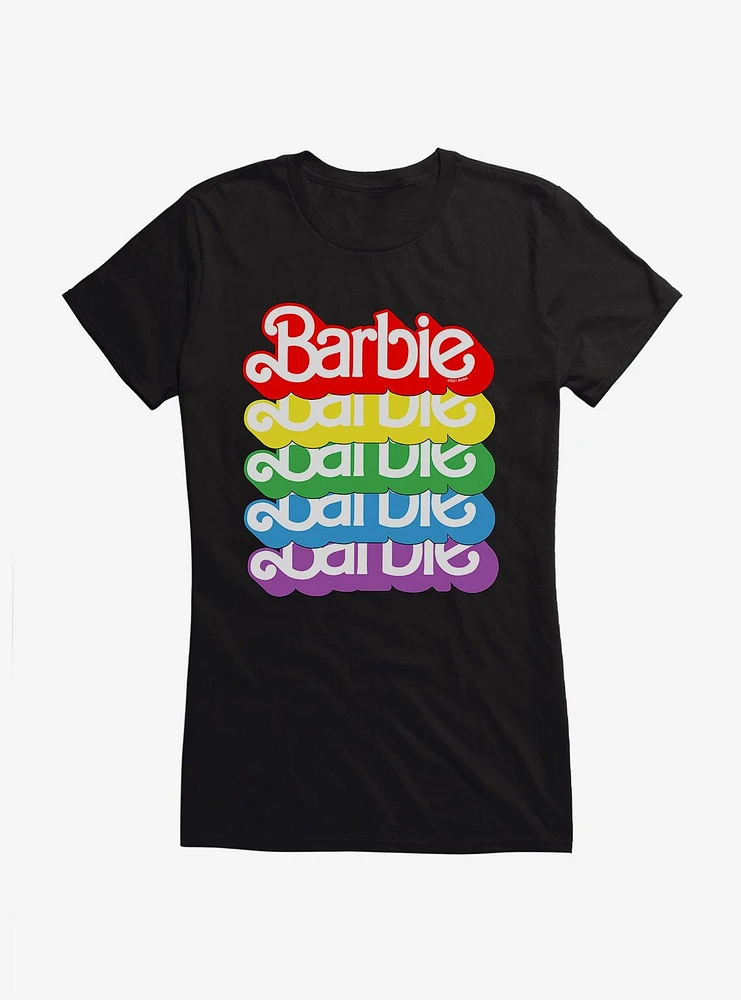 Barbie Pride Rainbow 80s Vintage Logo T-Shirt