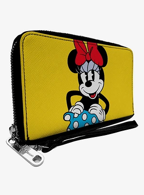 Disney Minnie Mouse Style Smiling Zip Around Wallet