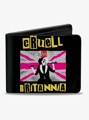 Disney Cruella Laughing Cruell Britannia Union Jack Bifold Wallet