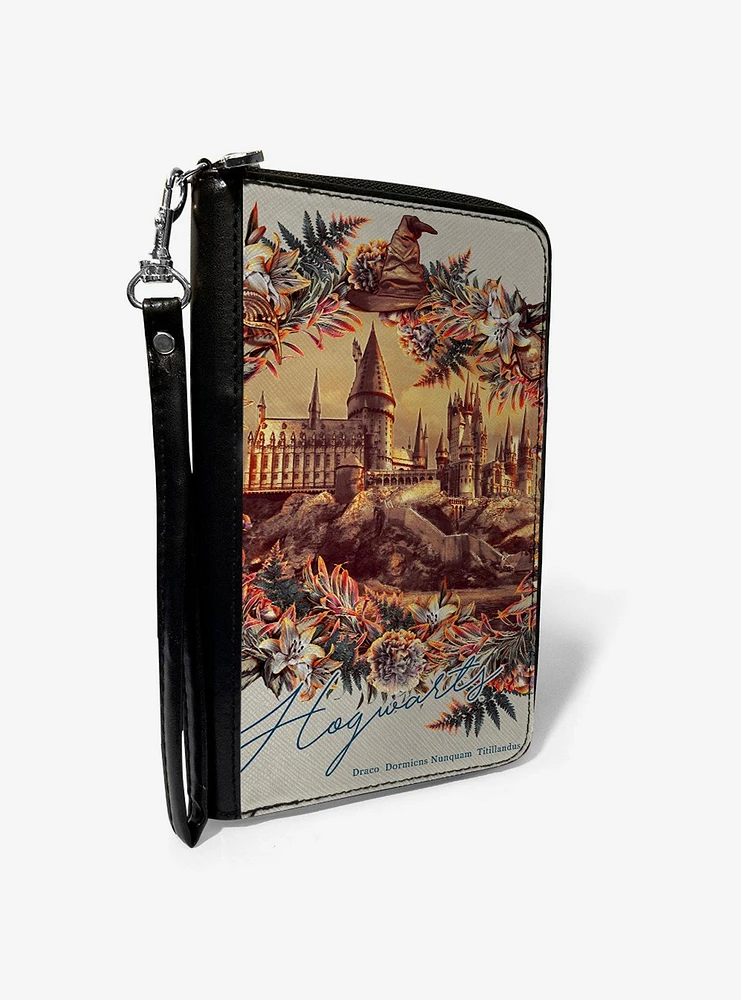 Harry Potter Hogwarts Castle Floral Zip Around Wallet