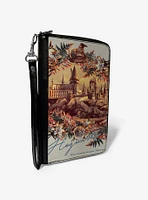 Harry Potter Hogwarts Castle Floral Zip Around Wallet