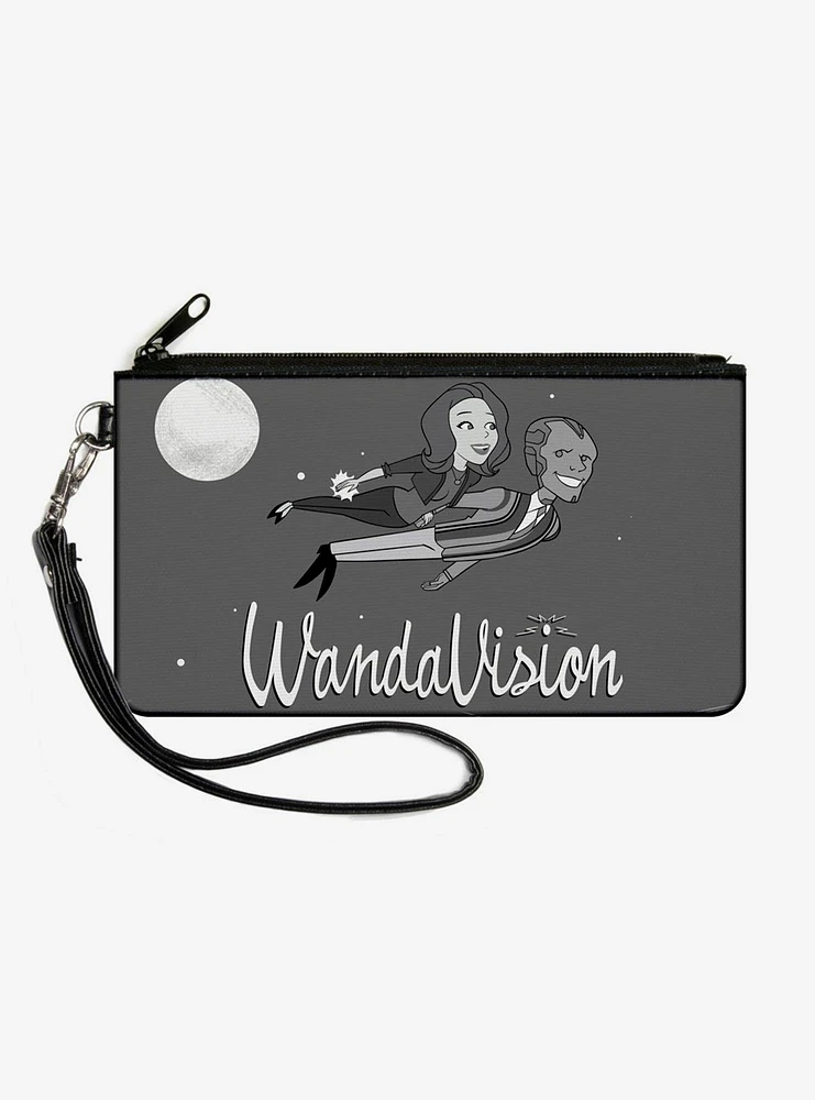 Marvel Wandavision Cartoon Wanda And Vision Flying Canvas Clutch Wallet