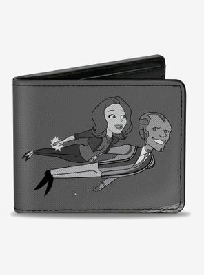Marvel Wandavision Cartoon Wanda And Vision Flying Bifold Wallet