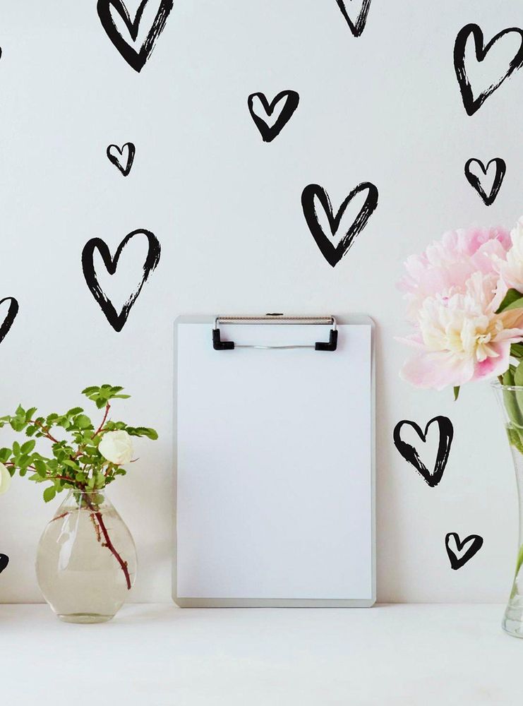 Sketchy Hearts Peel And Stick Wall Decals