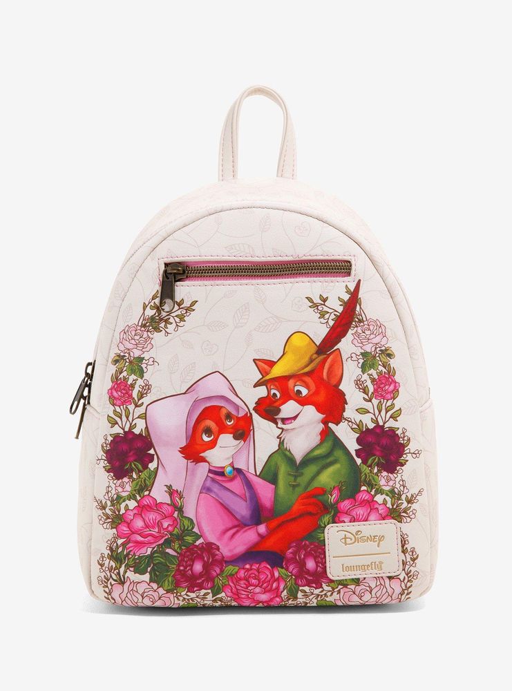 Loungefly Disney Robin Hood & Maid Marian Floral Mini Backpack