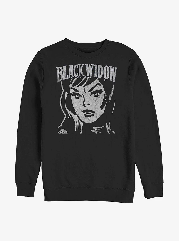 Marvel Black Widow Simple Block Crew Sweatshirt