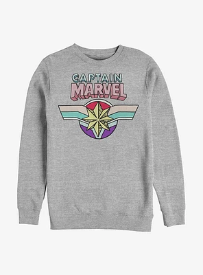 Marvel Captain Cartoon Logo Crew Sweatshirt