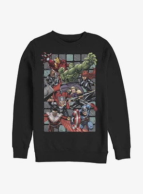 Marvel Avengers Assemble Squares Crew Sweatshirt