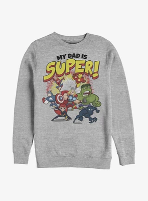 Marvel Avengers My Dad Is Super Crew Sweatshirt