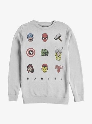 Marvel Avengers Retro Icons Crew Sweatshirt
