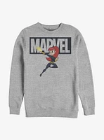Marvel Black Widow Cartoon Icon Crew Sweatshirt