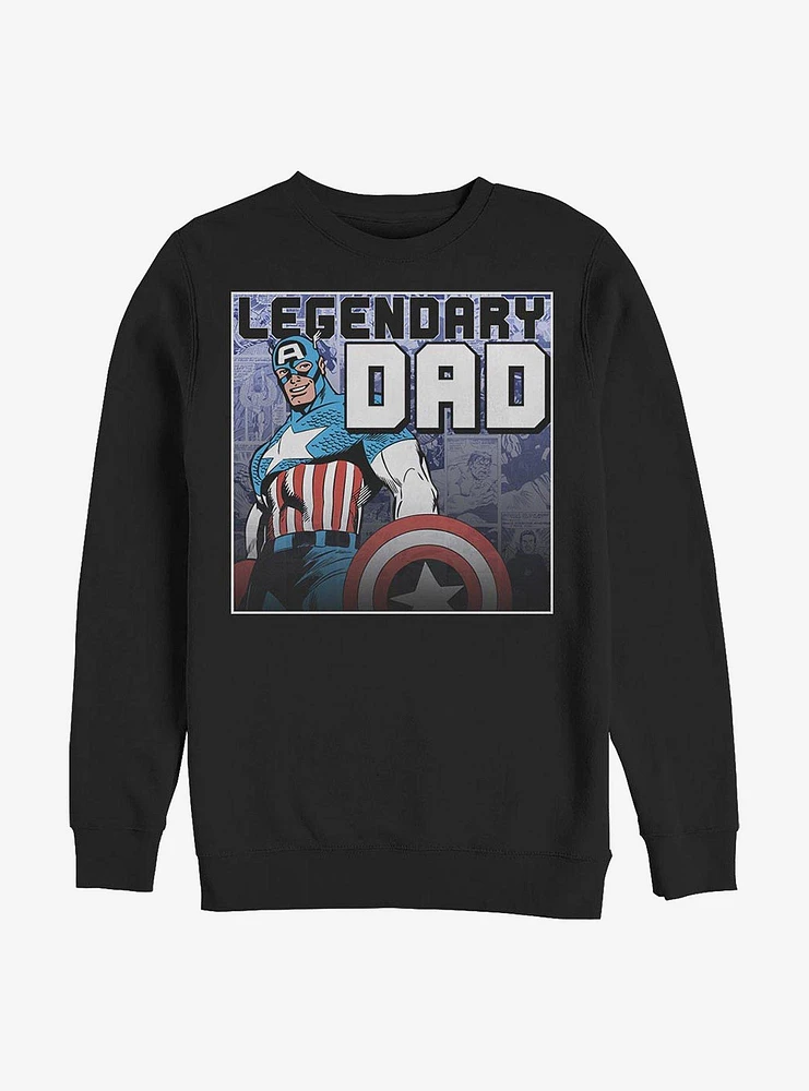 Marvel Captain America Legendary Dad Crew Sweatshirt