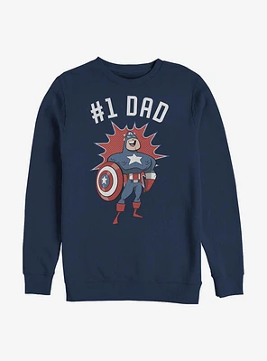 Marvel Captain America Number 1 Dad Crew Sweatshirt