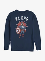 Marvel Captain America Number 1 Dad Crew Sweatshirt
